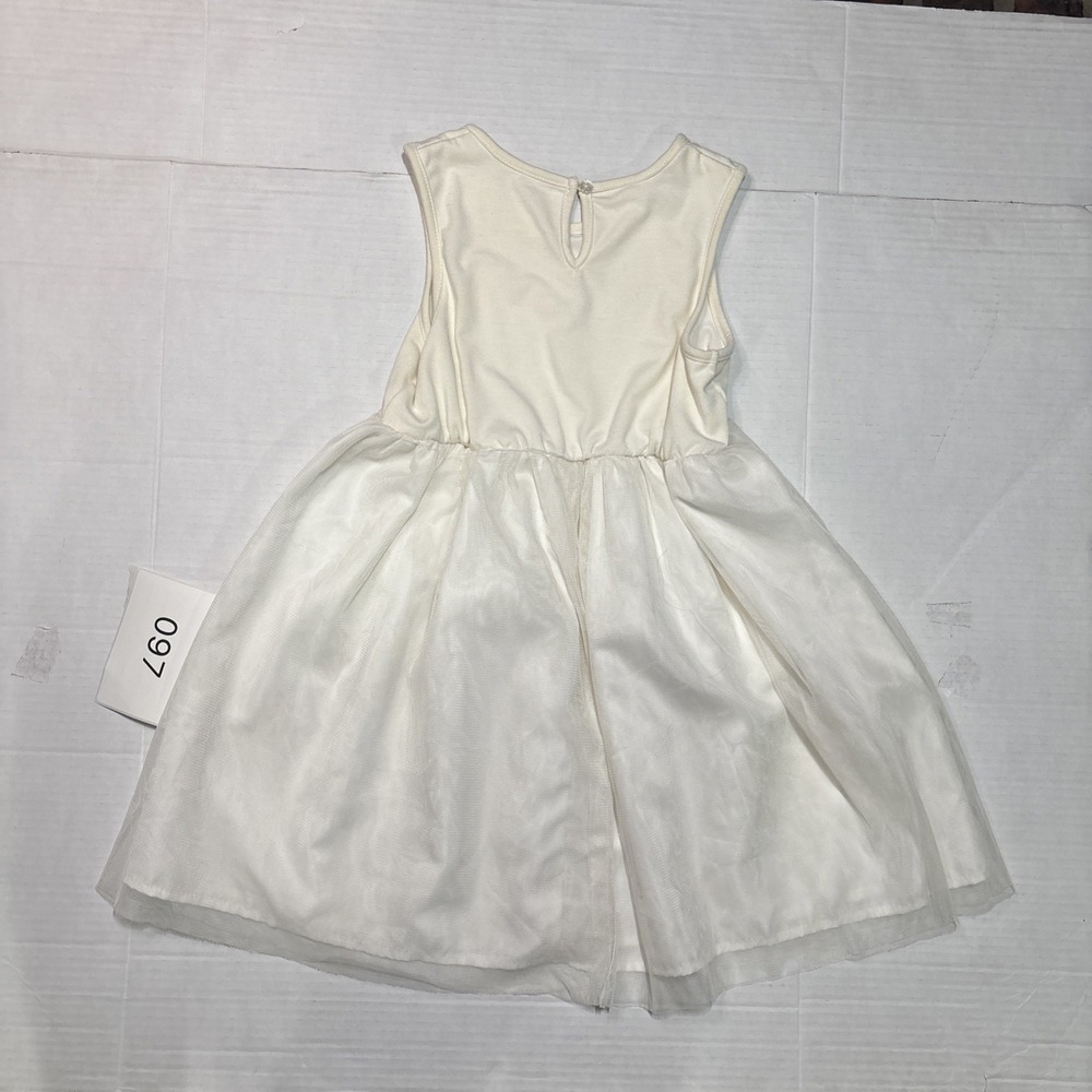 Katie M Girls Ivory Party Dress Size 6X Sleeveless Fit & Flare Tulle Lined - Picture 2 of 6